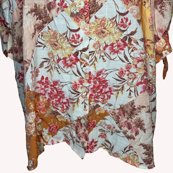 Lauren Conrad‎ Floral Top Blouse Plus Size 3X Cottagecore Peasant Boho Prairie - Picture 3 of 13